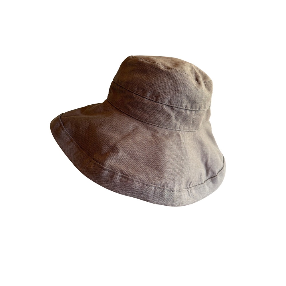Scala Collezione Bucket Hat Olive Grey Wide Brim Canvas Sun Hat Packable Travel